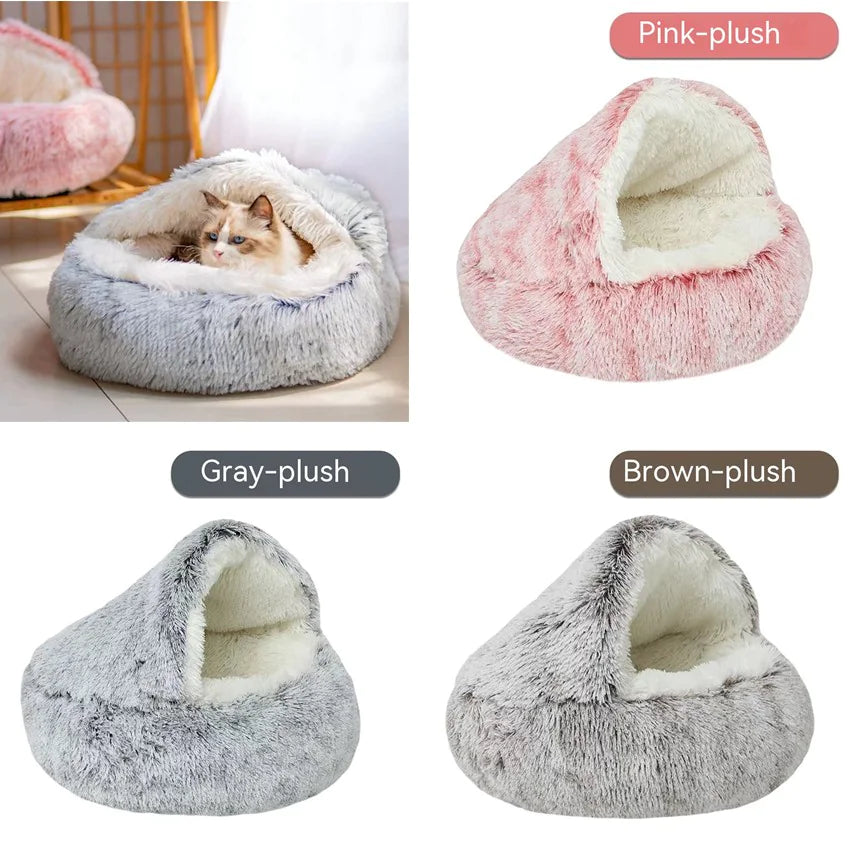 Luvra cozy Nest Semi-Closed Pet Bed for Cats and Small Dogs